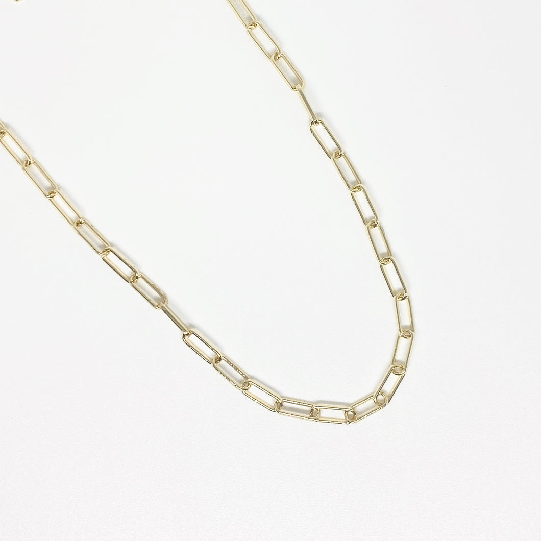 Paper Clip 14K Gold Plated Necklace