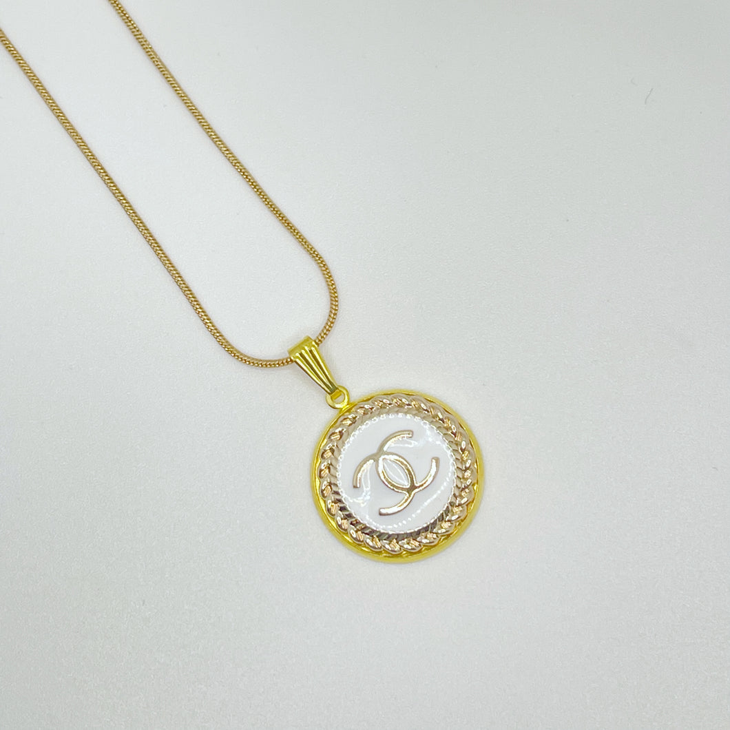 Repurposed White/Gold Necklace